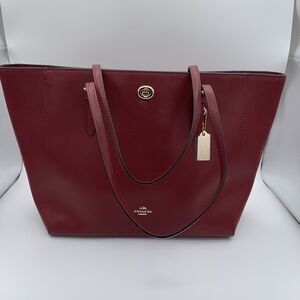 Coach Red Leather Large Tote Bag Style 36454 Excellent Condition